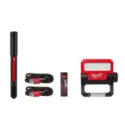 Milwaukee Penlight W/Laser + 550 Lumens LED Rechargeable Pivoting Flood Light
