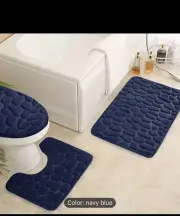 3 Piece Bathroom Rug Washable Bath Mat Set Memory Foam Toilet U-Shaped Non Slip