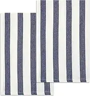uxcell Kitchen Towel, Cotton Hand Towels Extra Absorbent and Lint Free Dish Towels for Kitchen Cloths for Drying and Washing Dishes 24 x 16 Inch Blue Striped 2 Pack