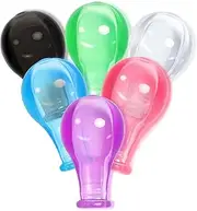 LittleForBig Adult Extra Large Size 8 Candy Gloss Colorful Transparent Pacifier Nipples - Outsize Replacement Big Teat 6-Pack Value