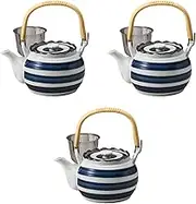 Set of 3, Goth Roll U Included No. 8 Earthen Bottle [6.3 x 4.7 inches (16 x 12 cm), 1350cc | Arita Yaki Pot, Setomonohonpo