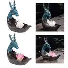 Stick Incense Holder Elk Ornament Backflow Incense Burner Waterfall Lotus