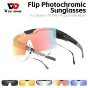 Photochromic Cycling Sunglasses Flip Up Lenses Polarized Glasses Fit Over Myopia