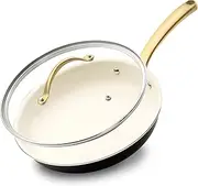 25cm Frying Pan with Lid, Non Stick Fry Pan, Ceramic Pan-Induction- Easy to Clean