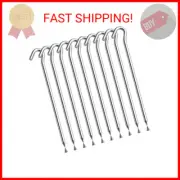 Tiomues 10PCS Aluminum Tent Stakes Pegs with Hooks, Camping Tent Stakes for Outd