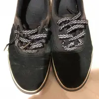 在飛比找Yahoo!奇摩拍賣優惠-VANS ERA 麂皮 黑 US10 二手 稀有鞋帶反光  