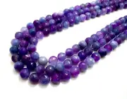 Cloudy Purple Agate Faceted Round 8mm Gemstone Beads RNF132-11