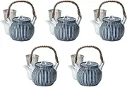Set of 5, Kamakura Tokusa U Attached No. 8 Earthenware Pot, 6.1 x 5.7 inches (15.5 x 14.5 cm), 1200cc | Arita Yaki Setomonohonpo