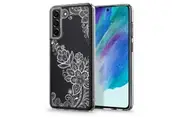 Galaxy S21 FE Case, Genuine SPIGEN CYRILL Cecile Hard Clear Cover for Samsung - White Mandala