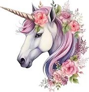 Fabric Panel Unicorn 100% Cotton 8"x8" Quilting Panel Square AM315