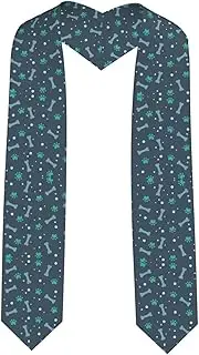 [SKKNT] Bones And Dog Claws Print Graduation Shawl Stole For Academic Commencements Honor Sash Congratulations Gift