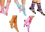 [Generic] Aboriginal Socks (5 Pack) - 4-8 US - Cotton, Crew - Unisex, Adult, Men, Ladies - Australia, Indigenous, Souvenir, Gift, Kenita-Lee McCartney