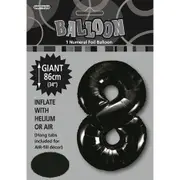 Number 8 Foil Balloon - Black