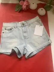 One Teaspoon Brando Romeos High Waist Bandit Denim Shorts Sz8 RRP:$99 BNWT