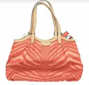 Coach Devin Stripe Shoulder Bag NWT Animal Print 16x10x6