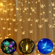 Butterfly 96 LED String Curtain Lights Colorful Wedding Children Room Decor Lamp