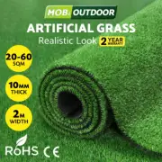 Mobi Artificial Grass Synthetic Fake Lawn 20~60SQM Turf Plant Plastic Olive 10mm