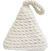 LVD Cotton/Concrete Doorstop Rope Pyra Door Stopper Home/Room Decor White