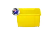 6 x 32L Plastic Storage Box Organiser Container Holder Bin Tray Basket Yellow