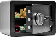 ALSTON All Steel Safety Box Wall Mountable Fireproof Mini Safe Box Keypad and...