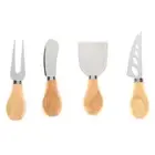 2 Sets Cheese Knives Oak Bamboo Wood Handle Slicer Kit Cheese Knifes Kitchen