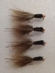 Smoo's Custom Jigs (4) 1/16 Oz. Pheasant Jigs Brown. *412