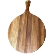 Round Wood Cutting Board Wooden Serving Acacia With Handle Charcuterie Versatile