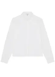 Eileen Fisher Cotton Poplin Shirt - White - S (UK 10-12 / M) S (UK 10-12 / M)