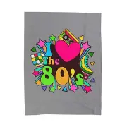 I Love 80s Velveteen Plush Blanket - Retro Throw, Cozy Vintage Gift Soft Decor