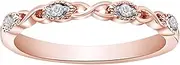 Aria Jewels Natural Diamond Accent Infinity Wedding Band Stackable Ring in 14K Gold Plated 925 Sterling Silver for Women (0.04 Cttw, I-J Color, I2-I3 Clarity)