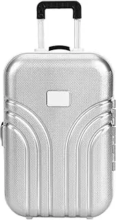 HURRISE Dolls Travel Suitcase, Mini Size Trolley Case with Open and Close Carry On Luggage Simulation Rolling Suitcase Toy, Silver, Approx. 15.5 x 10.5 x 7cm / 6.1 x 4.1 x 2.8inch, Modern