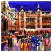 Yana Rafael "Monte Carlo Lights" Original Acrylic Painting on Canvas Hand Signed