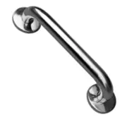 Safety Hand Rail Grab Bar Curl Grip Chromed Steel 400x32mm Bathroom Stair Toilet