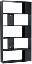 Bookcase with Room Divider | High Gloss Black Engineered Wood Book Cabinet | 80x24x159 cm Standing Shelf for Small Spaces & Home Office