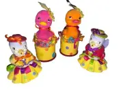 Katherine Collection Springtime Polka Dot Colorful Chicks Figures