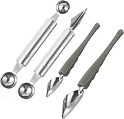Saucier Drizzle Spoons 4 Pcs Precision Culinary Drawing Decorating Spoons Stainless Steel Saucier Drizzle Painting Spoons for Decorative Plates Cake Dessert Chocolate Meatball Spoon
