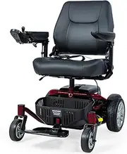 Equipmed Heavy Duty Electric Wheelchair, Up to 20km Range, Ultra-Comfortable, Great Turning Circle, Safe Stable Non-Slip Anti-Roll Back Power Chair, Red
