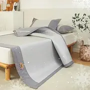 YOUR MOON Cooling Mattress Pad Queen Size for Hot Sleeper, Ultra Cold Tech Fiber Cooling Mattress Protector, Smooth Noiseless Cool Bed Mattress Cover, 16'' Deep Pocket(Silver Gray)