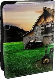 [JEJEA] Old Tractor Photo Farm Print Travel Organizer Credit Cards Case Passport BookPassport Holder Cover Wallet forTraveling,, Black, One Size