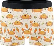 [FRODOTGV] Cute Carrot Orange Crabs Mens Boxer Briefs Shorts Breathable Underwear for Men Compression Interiores Para Hombres