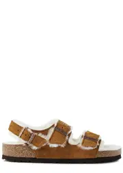Birkenstock Milano Shearling-lined Suede Sandals - Tan - 39 (IT39 / UK6) 39 (IT39 / UK6)