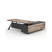 Modern Furniture EASTON Executive Desk with Left Return 220-240cm - Oak&Black