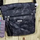 Baggallini Go Bagg Onyx Floral Black Gray with RFID Phone Wristlet NWT