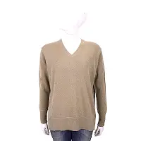 在飛比找Yahoo奇摩購物中心優惠-ALLUDE 喀什米爾側3D剪裁大地棕針織羊毛衫
