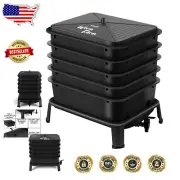 Compact 13.2-Gallon Worm Compost Bin with Complete Starter Kit for Easy Setup