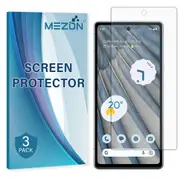 [3 Pack] Google Pixel 7a (6.1") Premium Clear Edge-to-Edge Full Coverage Hydrogel Screen Protector Film by MEZON (Pixel 7a, Hydrogel)