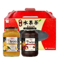在飛比找樂天市場購物網優惠-【韓味不二】花泉蜂蜜傳統茶禮盒1kg x 2入 多種口味 (