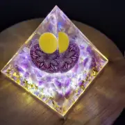 Orgonite Pyramid Peridot Healing Crystal Energy Generator Symbolize Lucky Gather