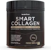 Smart Collagen Protein - Enhanced Grass-Fed, Pasture-Raised Collagen Peptides with Brain Health Blend and Prebiotic Fiber (French Vanilla)