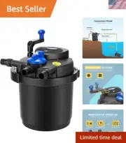 Biological Pond Filter ABS 1580 GPH 13W UV Light Ideal for Koi and Ornamental...